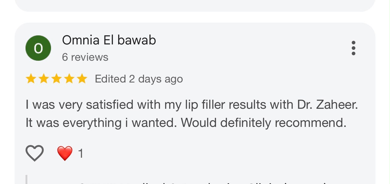 Patient review screenshot by Omnia El bawab