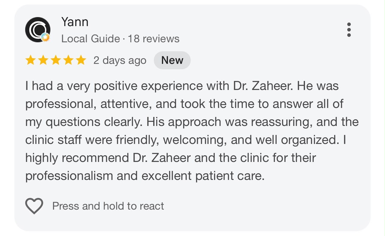 Patient review screenshot by Yann