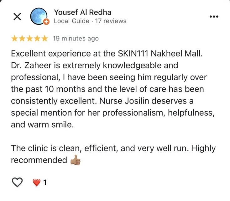 Patient review screenshot by Yousef Al Redha